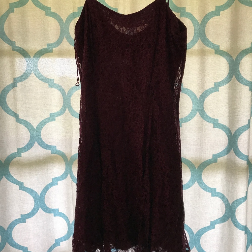 Maroon lace dress